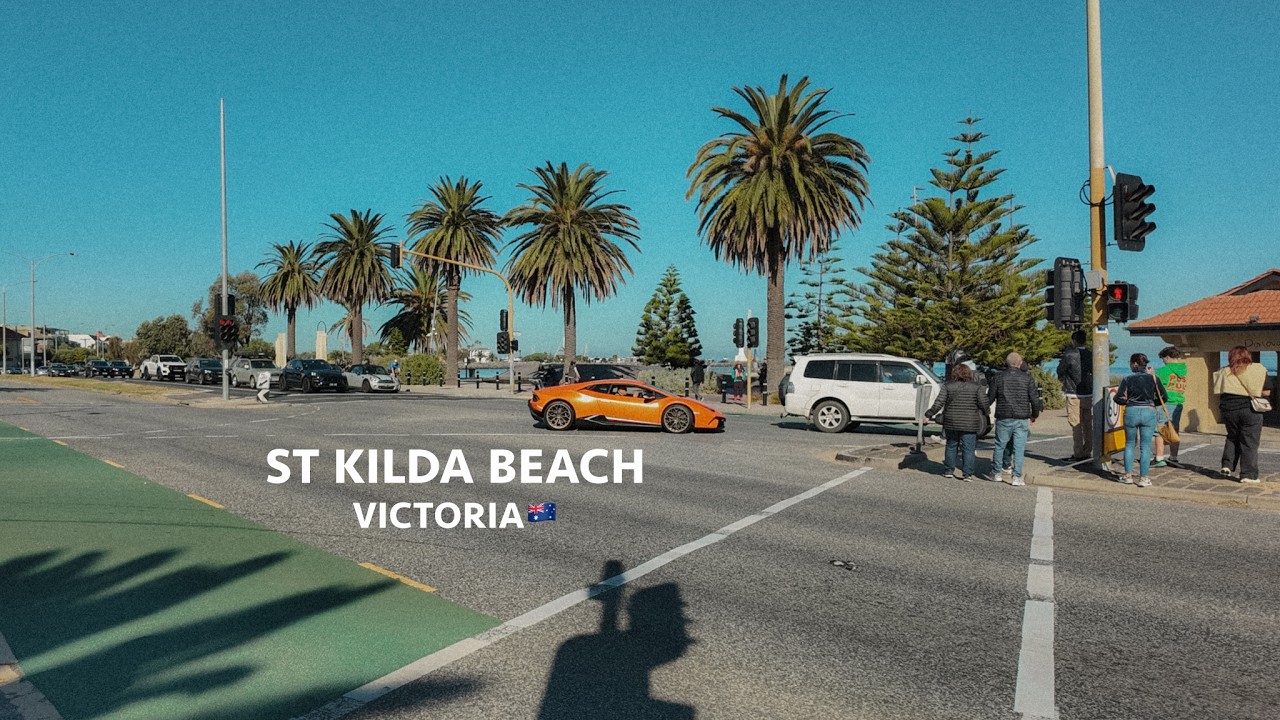 4K Melbourne Australia Walk - St Kilda Beach Sunny Boardwalk Stroll | DJI Osmo Pocket 3