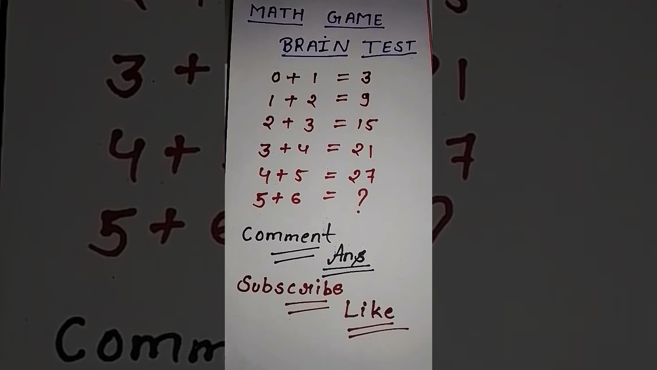 Math Test Game/ Brain Test #Trick #Math Tricsolution