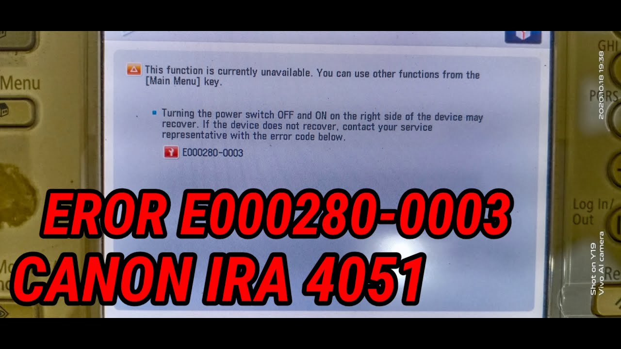 CARA MENGATASI EROR E000280-0003 PADA MESIN IRA 4051