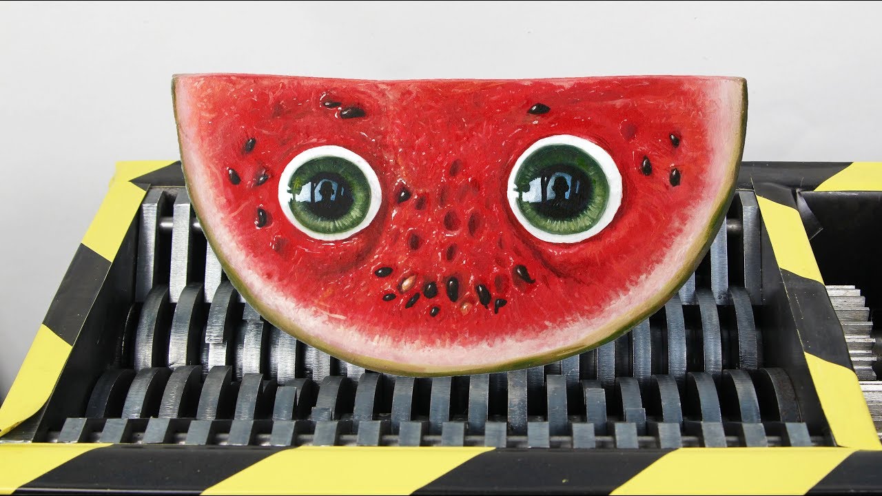 Experiment Shredding Watermelon Satisfying | The Crusher