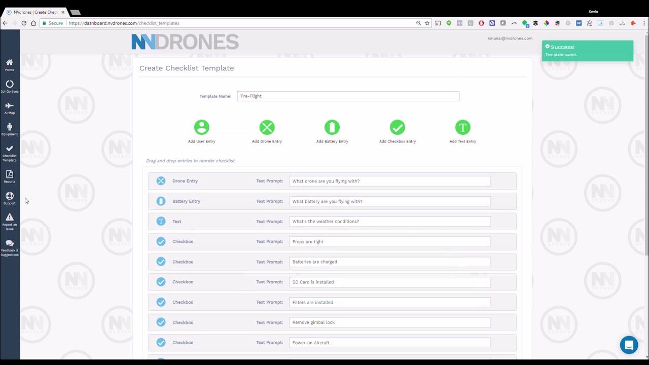 How to Make Custom Drone Checklists in NVdrones