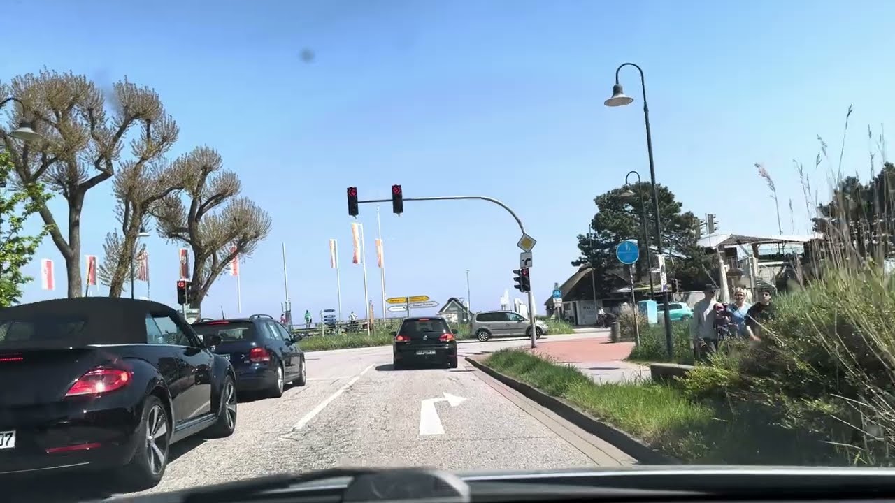 Relaxed 4k drive through German villages with white beaches and green sceneries