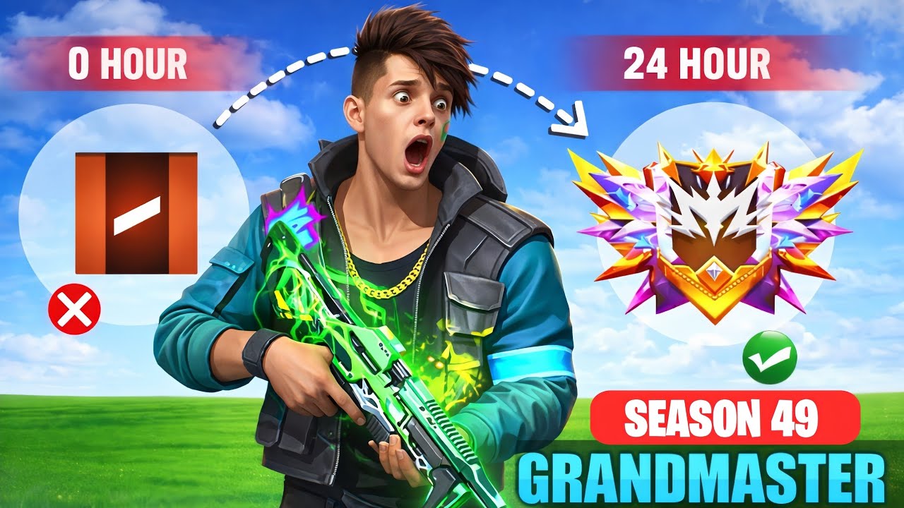 Bronze to Grandmaster in BR RANK 🤯🤯 || BR RANK season 49 Grandmaster push 😱😱