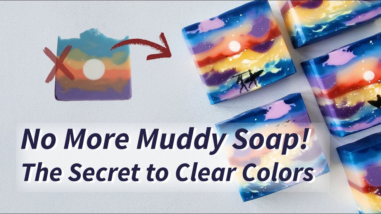 Soap making Tutorial for Perfect Color Clarity. 탁한비누 ×, 한 끗 차이 조색법. 비누만들기