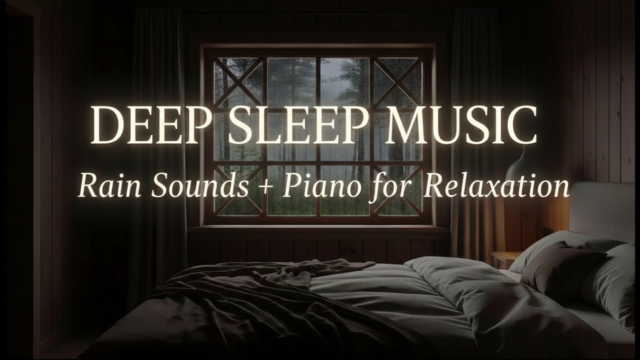 Piano Music with Rain for Quiet Rest Sleep, Deep Working, Study, Insomnia, Healing and Meditation