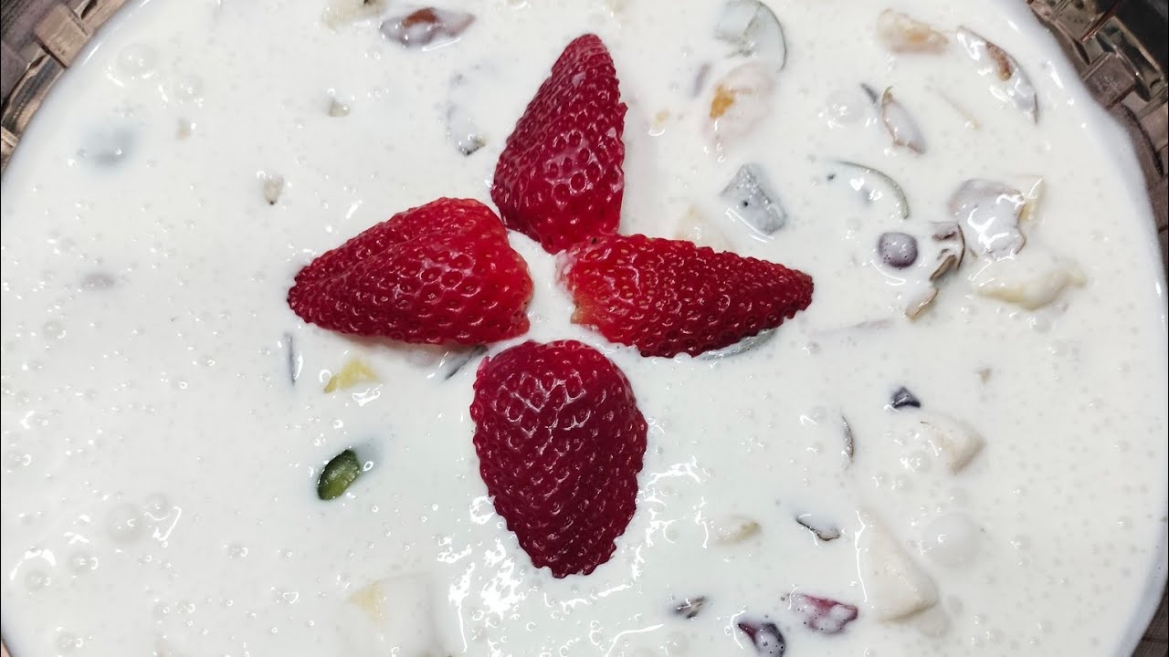 Ramadan Special EP- 4 ✨ Easy and Quick Cream Fruit Dessert  Recipe | Creamy fruit chaat recipe| 🤔🤔