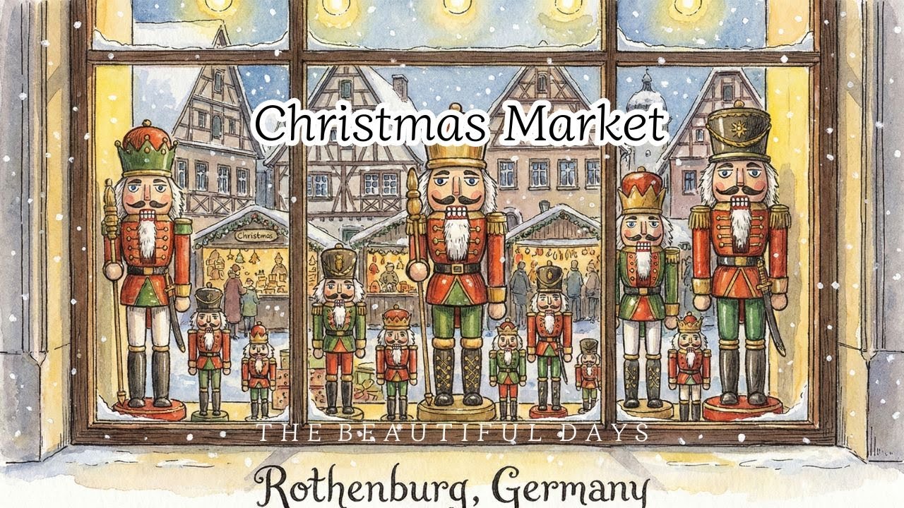 독일 크리스마스 마켓 🎁 포근한 그림과 함께 듣는 캐롤 | German Market Illustration |전통 독일 크리스마스 | 마법 같은 크리스마스 마켓🌲