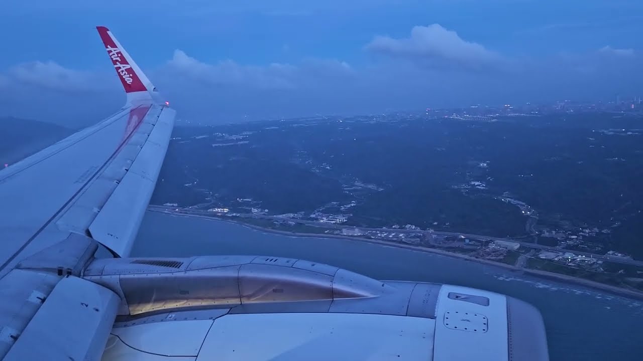 泰國亞洲航空 A321NEO 沖繩那霸(OKA) = 台北桃園(TPE) | 藍調時刻看淡水 | 起飛前聽F-15起飛爆音 | Thai Air Asia FD231
