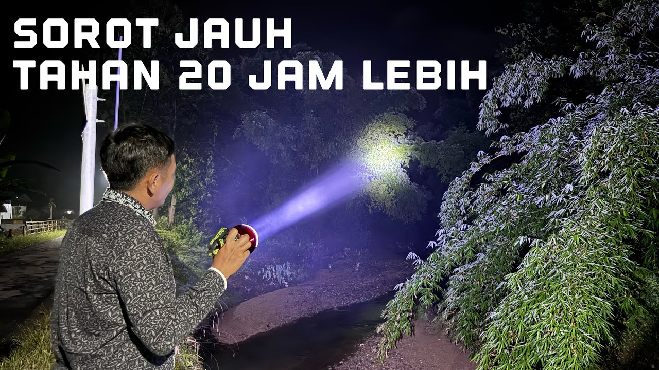 Senter kepala Jinlong 350W JL 1101 sorot jauh paket lengkap dua warna cahaya