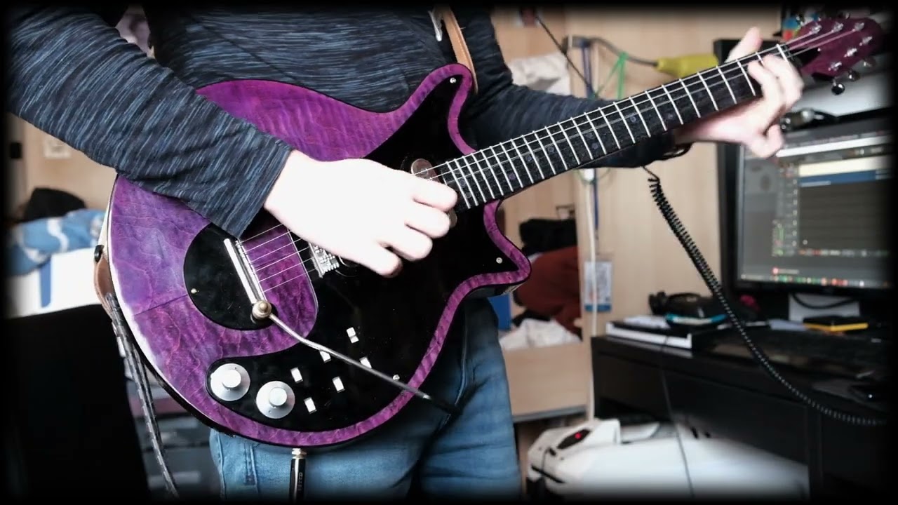 Queen - Play The Game - Guitar Cover with Purple Red Special Guitar