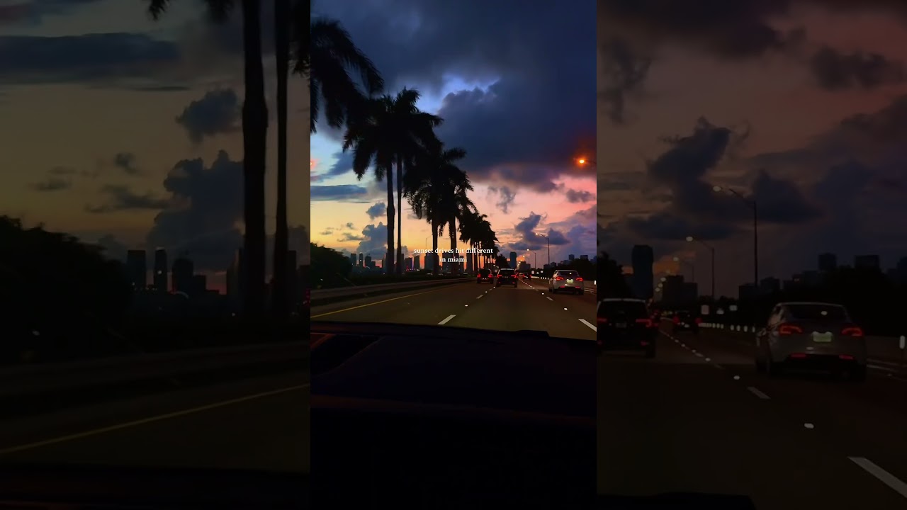 Sunset drives are the best 🌅 #miami #miamibeach #sunsetview #sunsetphotography #miamilife