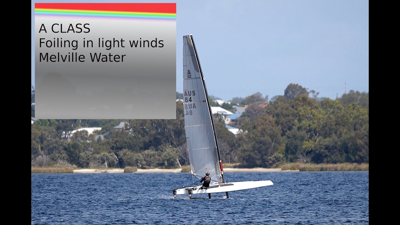 A Class catamaran - foiling in light winds