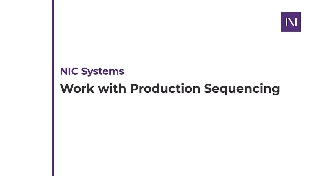 Work with Production Sequencing
