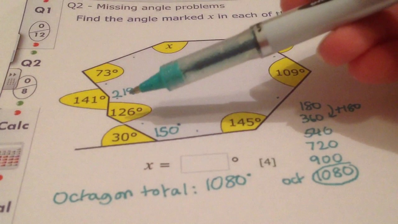 MyMaths Angles in polygons Q2