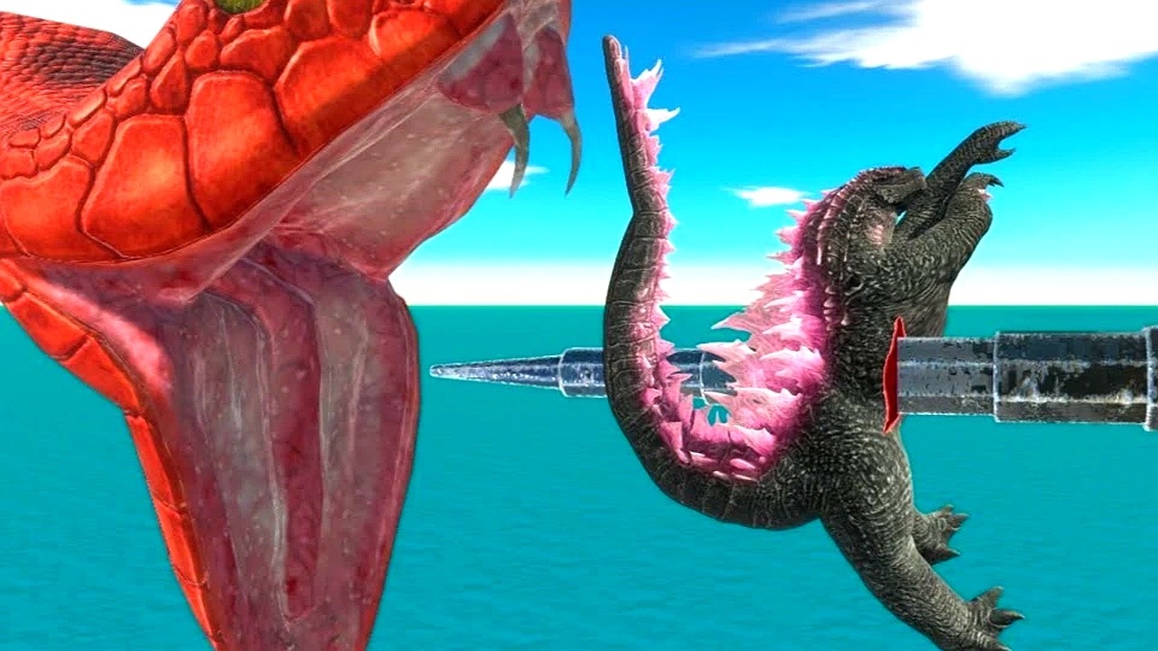 Titanoboa vs Godzilla! Giant Snake Attack Battle | Animal Revolt Battle Simulator