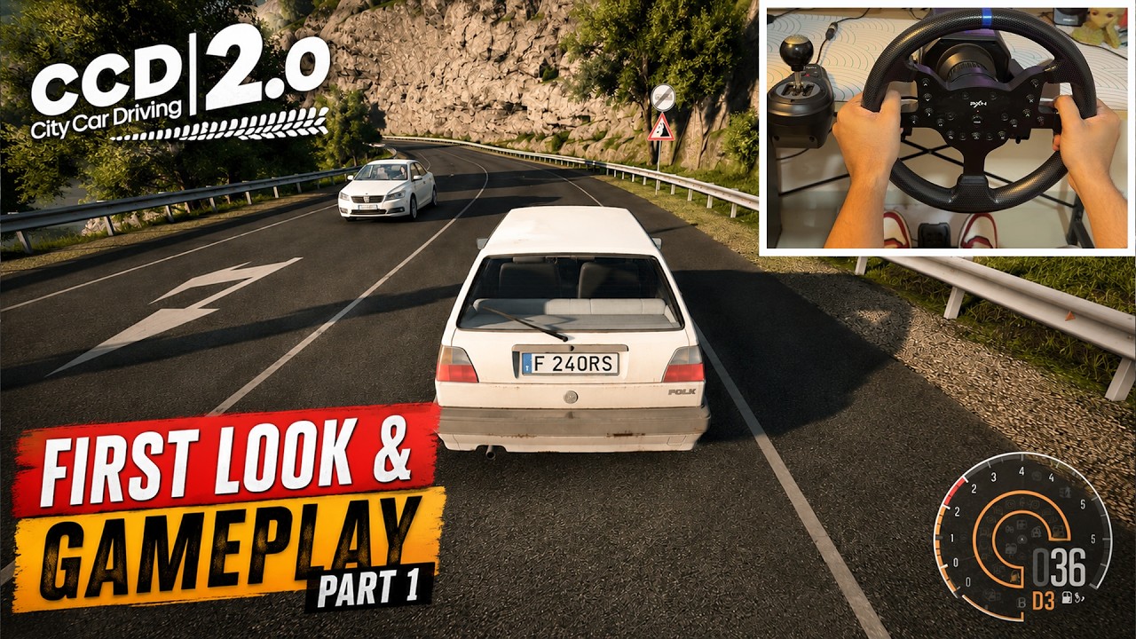 City Car Driving 2.0: первый взгляд и геймплей &mdash; Часть 1 | Геймплей на руле