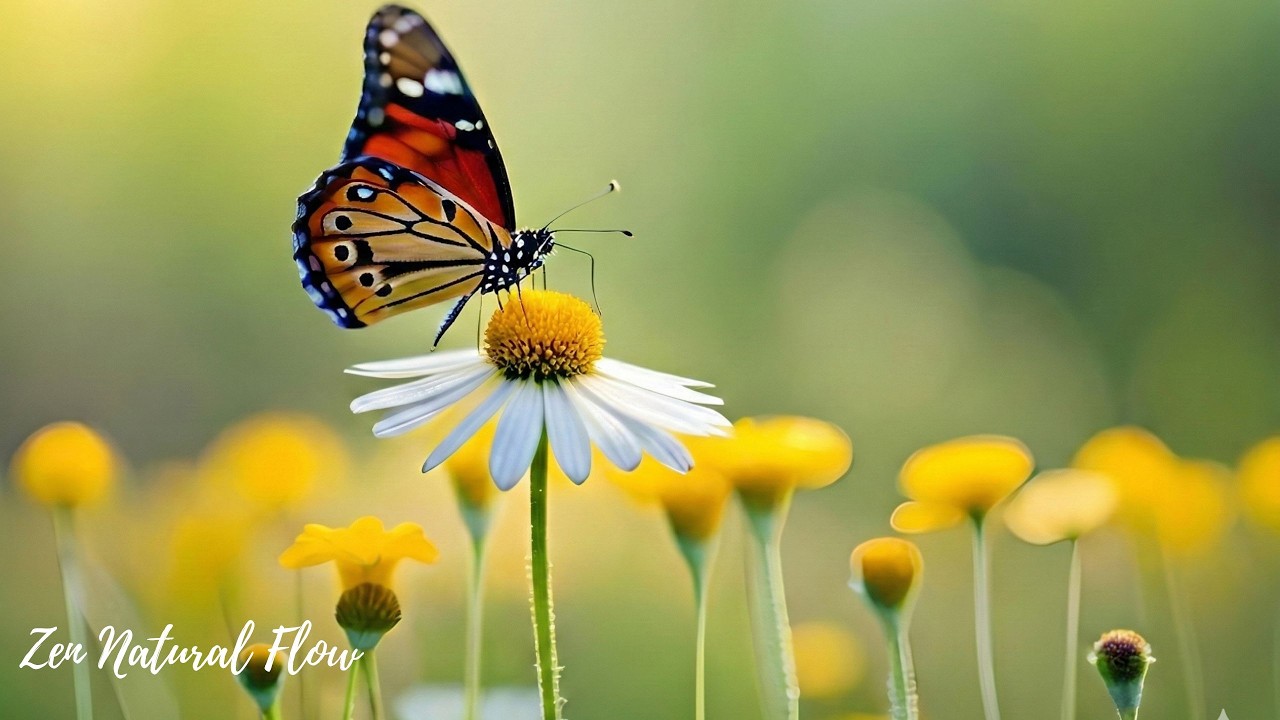 Soft Piano Relaxation 🦋 Beautiful Flowers & Butterfly Garden | Deep Sleep & Focus Music