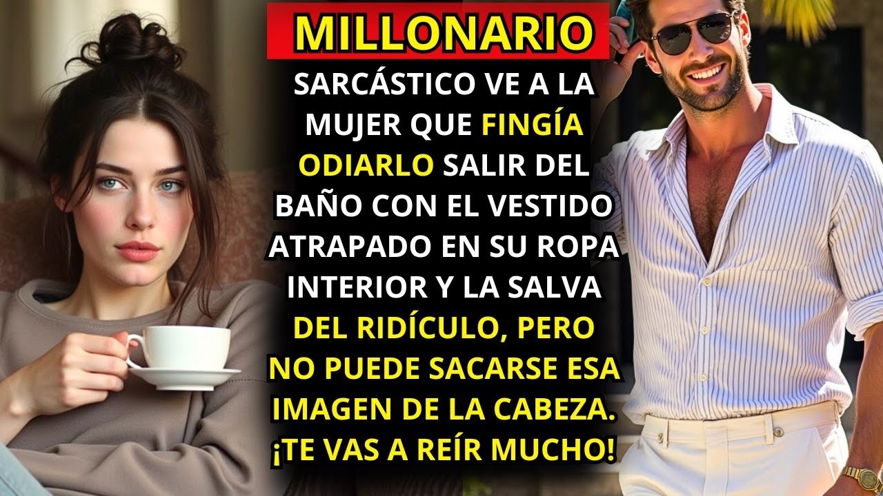 SALE DEL BAÑO SIN NOTAR QUE SU VESTIDO QUEDÓ ATRAPADO EN LA ROPA INTERIOR. EL HEREDERO LO VE...