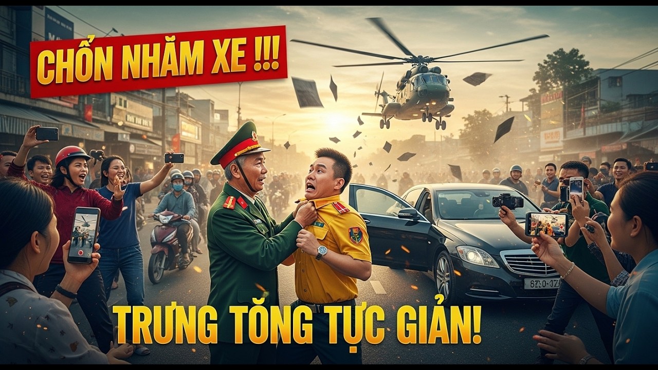 Chặn Nhầm Xe Của Trung Tướng, Thiếu Tá Mặt Tái Mét Khi Thấy Trực Thăng Đáp Xuống