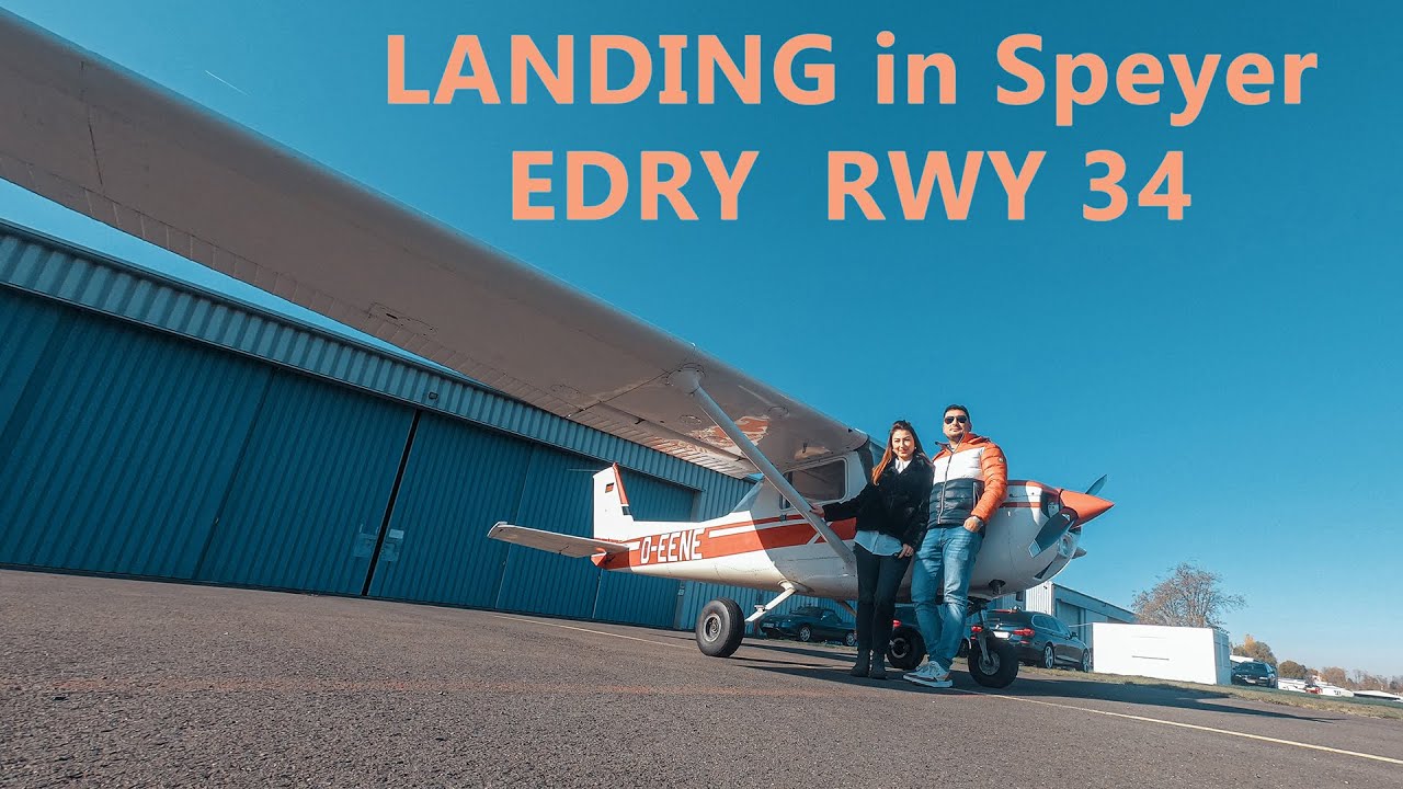 Landung in Speyer EDRY Runway 34
