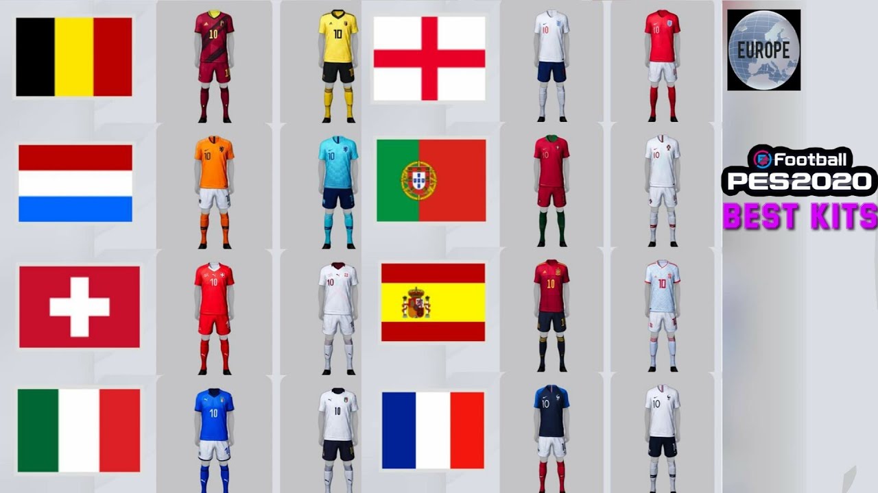 ALL National Team Crews (Kits) in PES 2020 Mobile |No Patch| Efootball PES 2020 By Konami