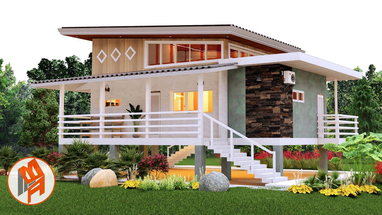 Modern Small House Design 112 sqm | 2 Bedroom with Loft
