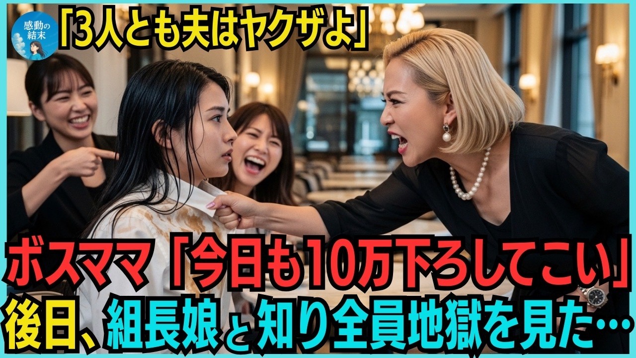 組長の一人娘と知らず、ママ友会で恐喝するボスママ「今日も10万下ろしてこい！」後日、組長の娘と知り全員のママ友が地獄を見た…