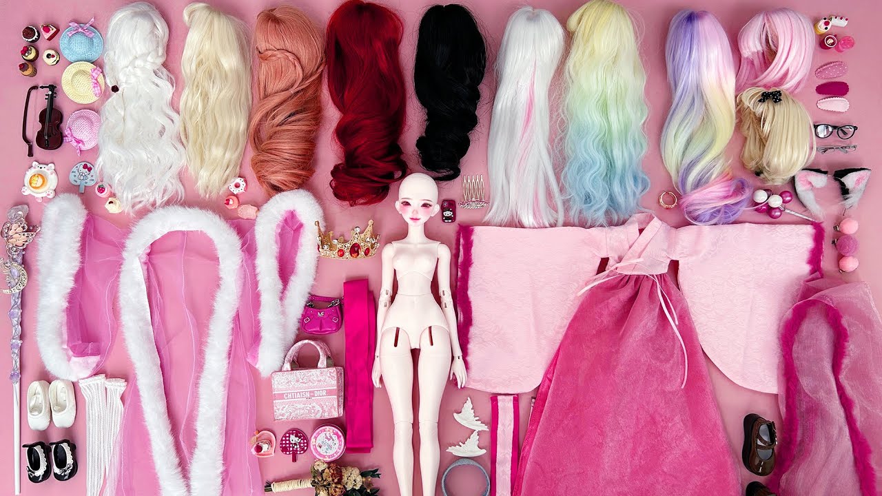 Cute Pink Little Fox BJD Unboxing Review ASMR  ピンク小狐BJD開封  गुलाबी लोमड़ी BJD रिव्यू 粉色小狐狸BJD开箱Barbie