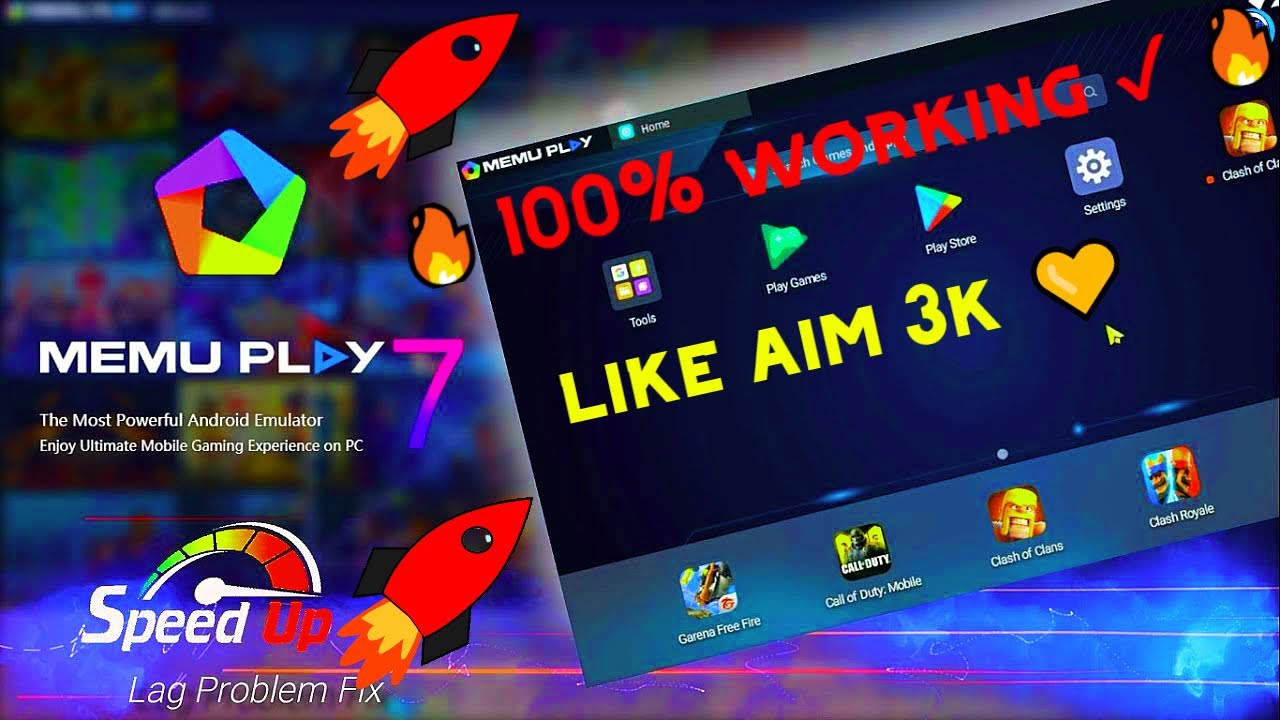 MEmu Play 7 Speed Up & Lag Problem Fix All Games.