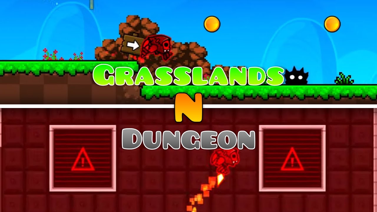 “Grasslands N Dungeon” by red7777 (Me) [Geometry Dash 2.2]