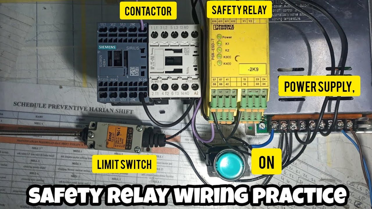 How to Connect Wires Safety Relay | Safety Relay Wiring With Limit Switch,Contactor and Push Button