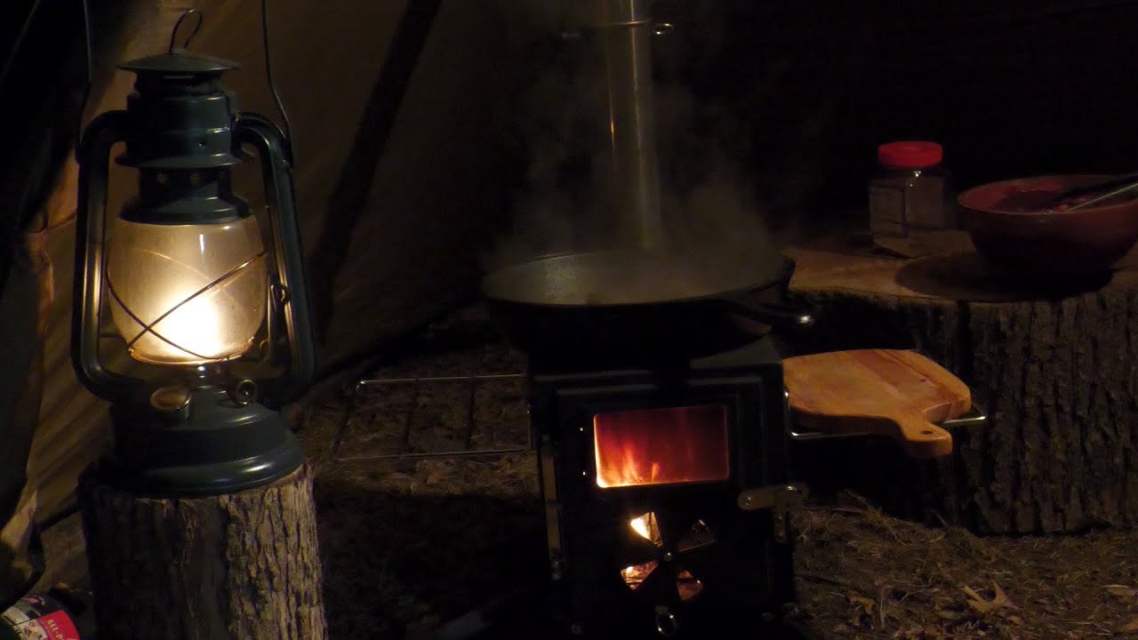 Camping Cooking in Night
