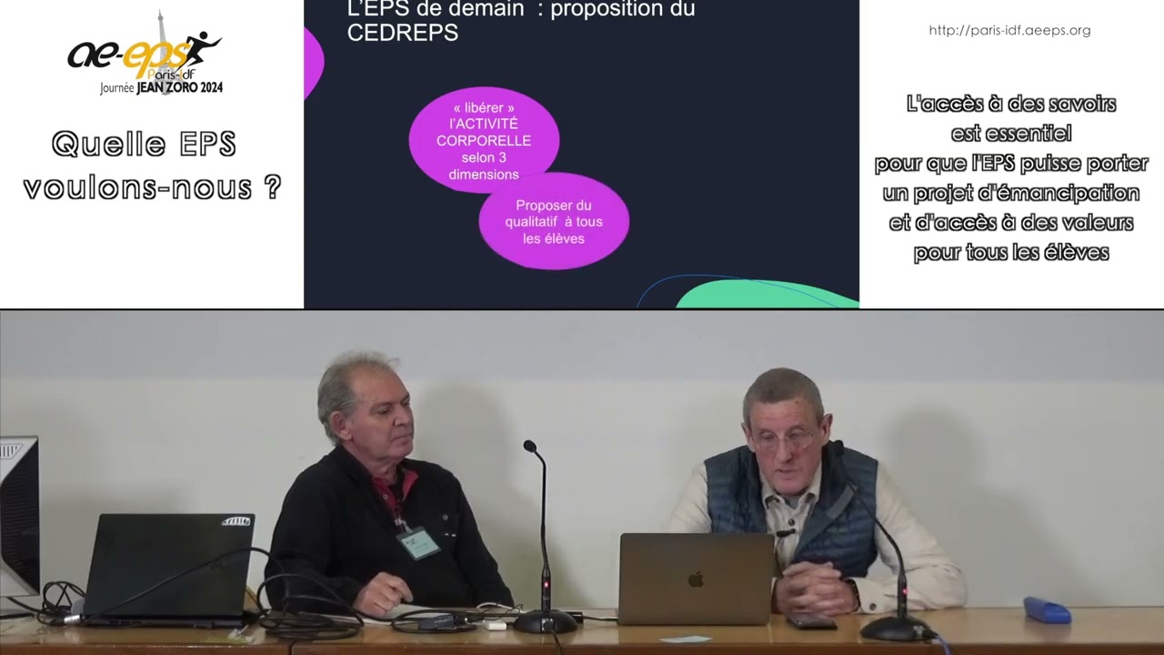 S. Testevuide & J.L. Ubaldi (CEDREPS) : Journ&eacute;e Jean Zoro 2024 &laquo; Quelle EPS voulons-nous ? &raquo;