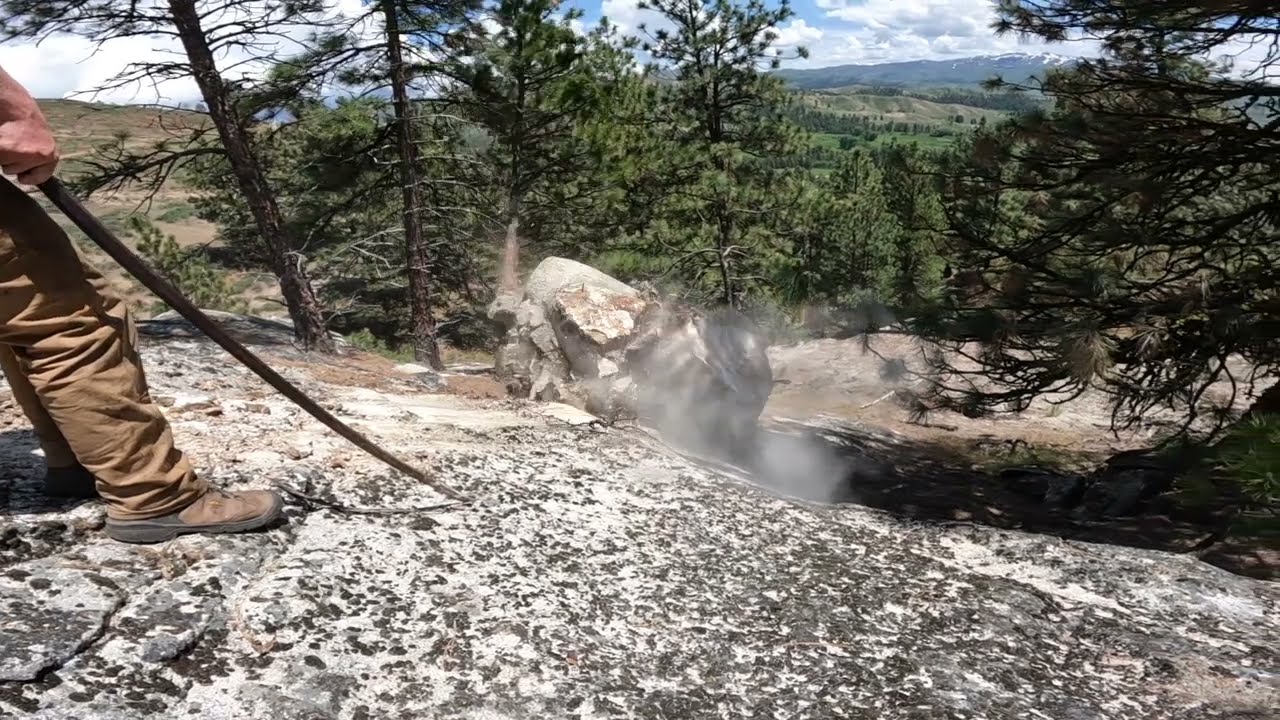 Massive Boulder Rolls Down Mountain