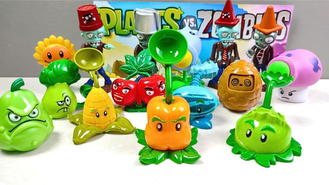 Satisfying with UNBOXING Plants vs Zombies Toys Set | Peashooter vs Giant Corn Zombies 植物大战僵尸玩具套装