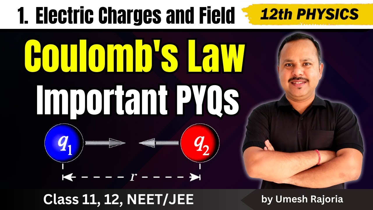 5. Coulomb's Law Important PYQ | Electric Charges and field | 12th Physics #cbse #neet #umeshrajoria