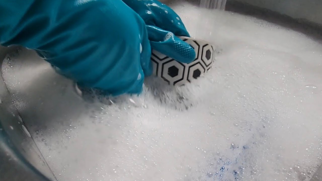 Dishwashing With My Blue Rubber Gloves @asmrwashingdishes4270