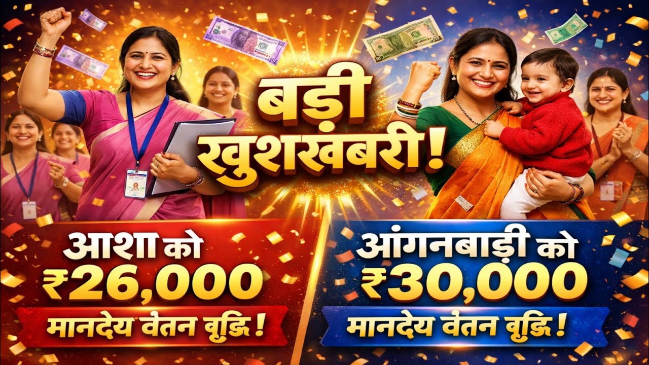 बड़ी खुशखबरी | 26000 | Asha Worker News | 30000 | aganbadi karykata News | मानदेय वेतन वृद्धि |