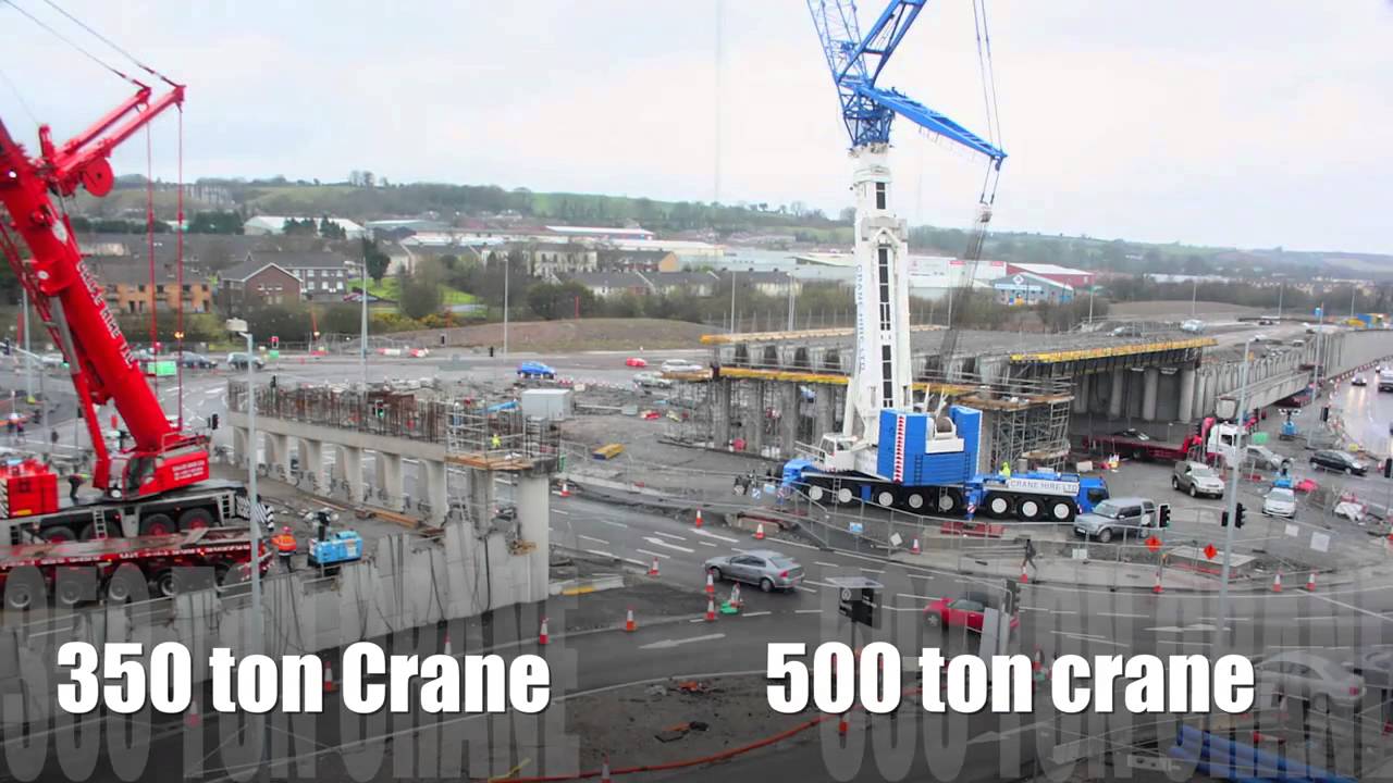 CHL 350 and 500 ton cranes at N40 South Ring Road Flyovers Scheme Sarsfield Roundabout Cork