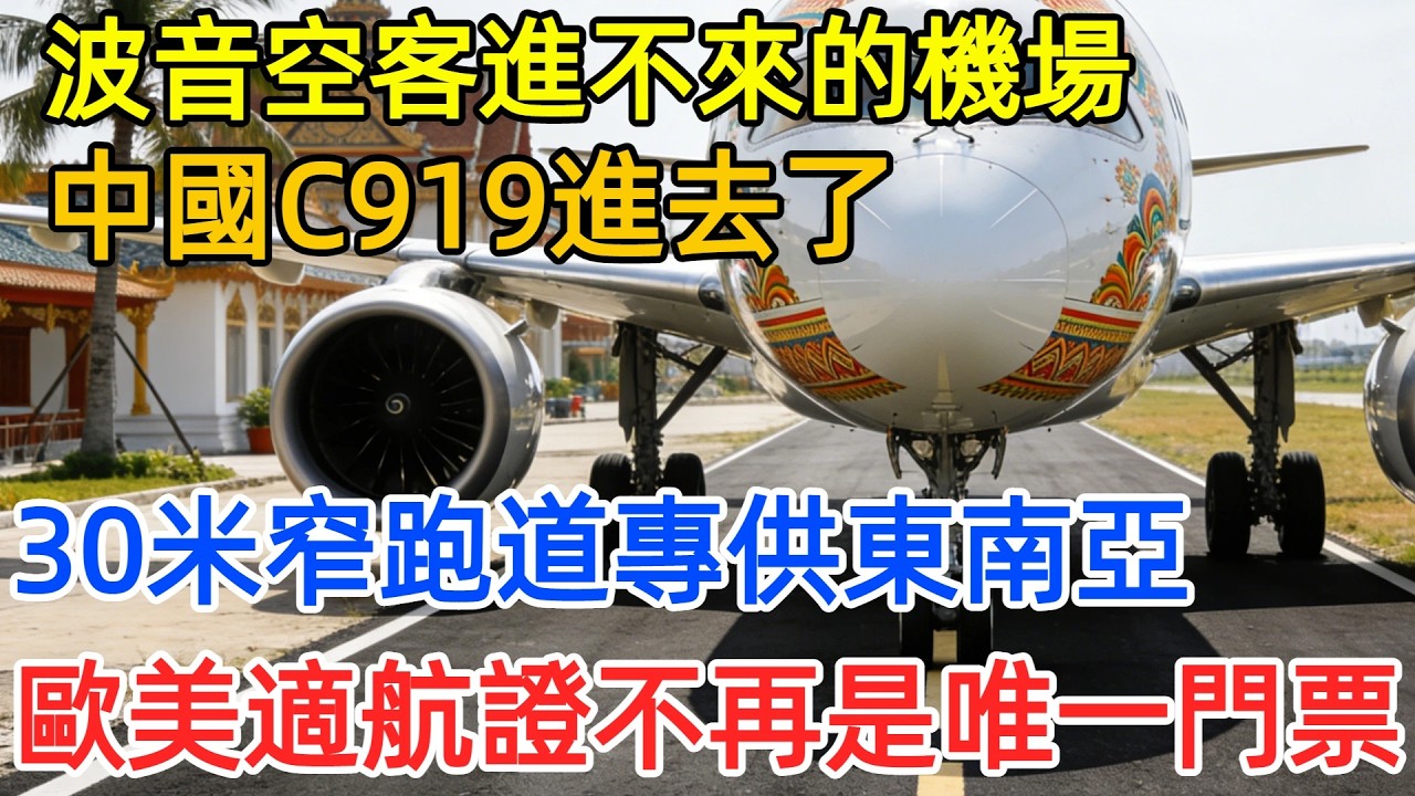 中國C919大飛機為東南亞深度適配，30米窄跑道+0.99億美元，無懼美國不發適航證！#中國 #c919 #東南亞 #航空 #飛機