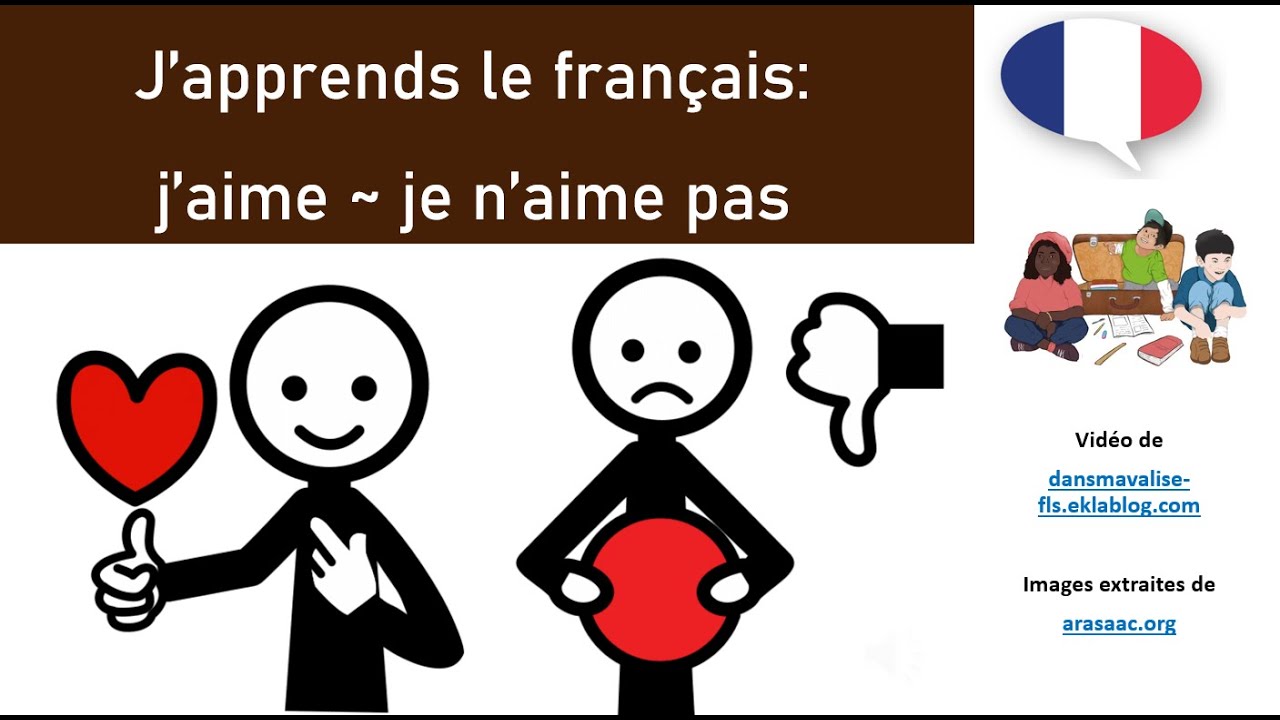 J'apprends le français (FLS / FLE): j'aime,  je n'aime pas
