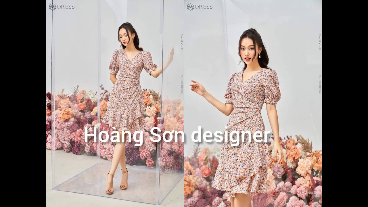 Dạy cắt may Hoàng Sơn:hướng dẫn cách cắt váy đầm cổ tim xếp ly thân theo mẫu|Hoàng Sơn designer