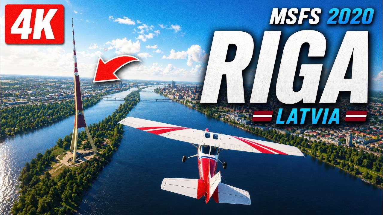 ► Microsoft Flight Simulator 2020 - over Riga (new Objects!), Latvia - 4K - RTX 2080