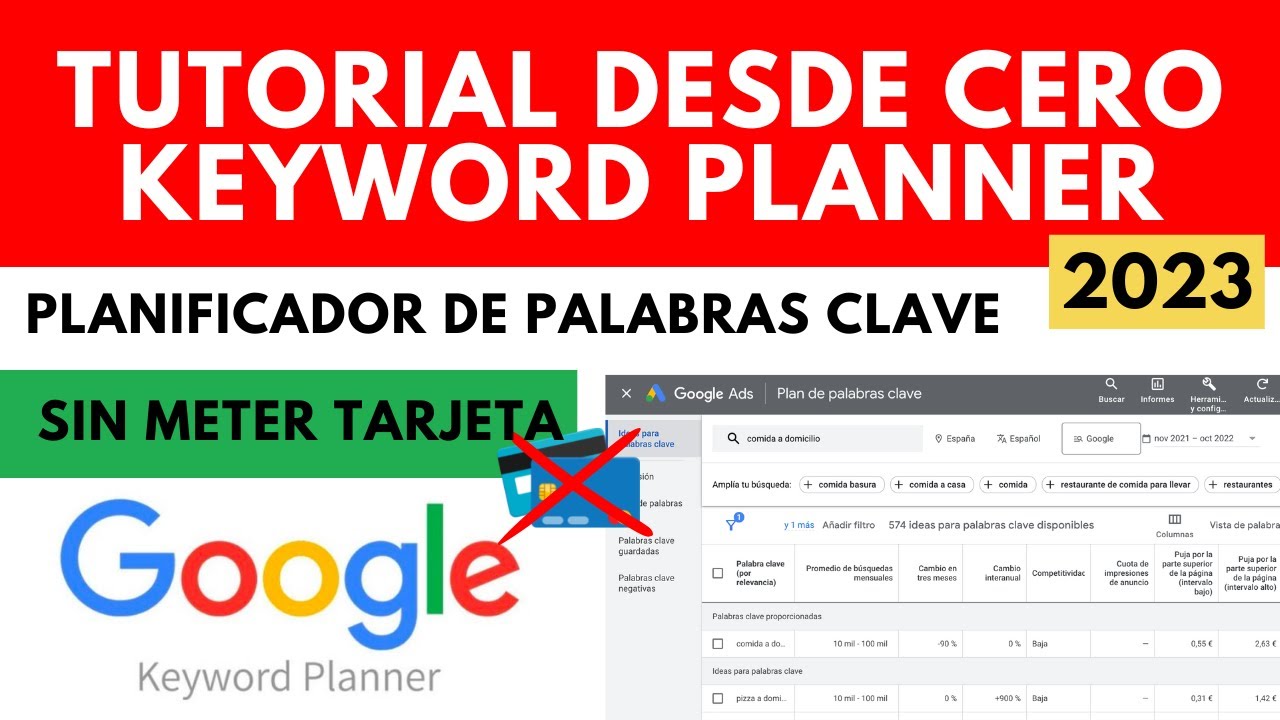 Tutorial r&aacute;pido Planificador Palabras Clave Google (Keyword Planner) sin meter tarjeta