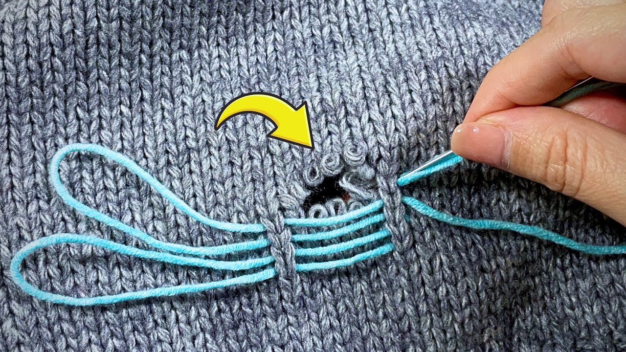Great Way to Repair Hole in Knitted Sweaters | Tutorials For Beginners - Jady Kreativ