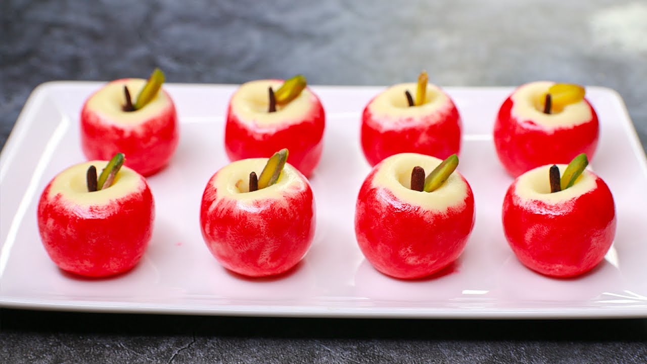 Apple  Peda | Apple Shape Milk Peda Recipe | Instant Milk Peda Recipe | Yummy