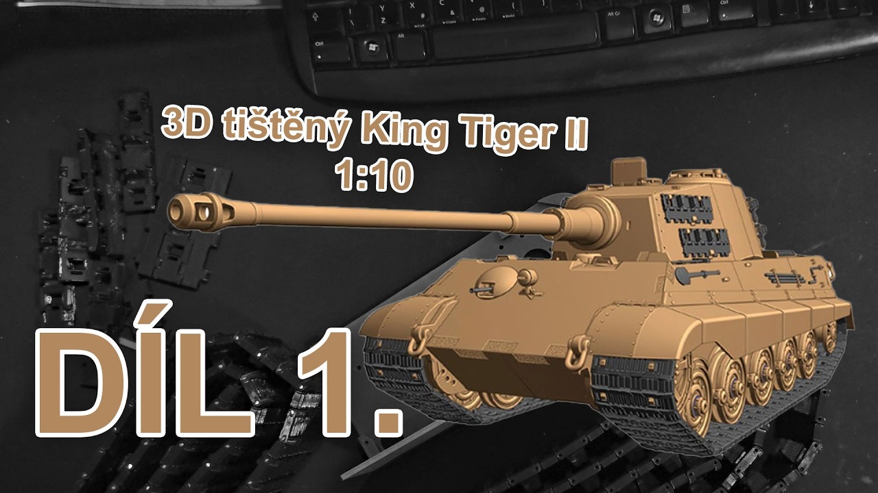 3D tištěný RC tank 🐯 King Tiger II 1:10 – Díl 1: Pásy a korba (3D printed King Tiger II)