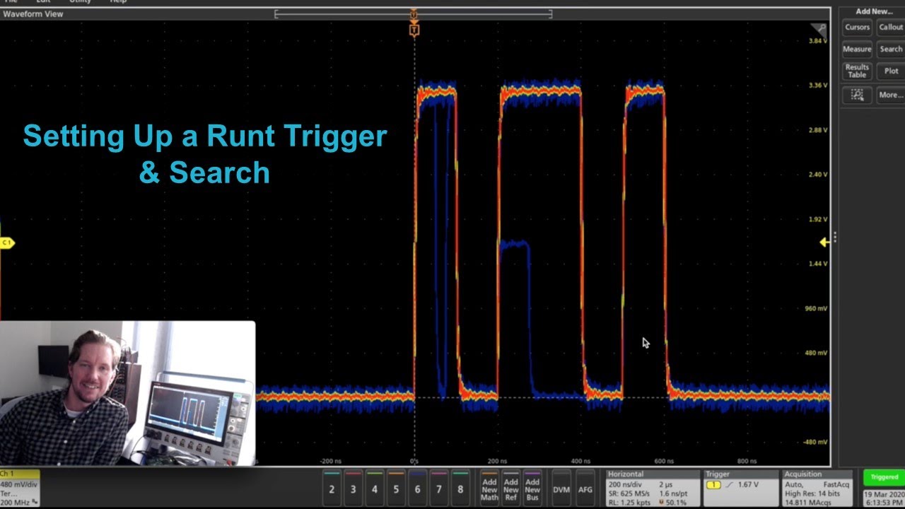 Setting Up a Runt Trigger and Search