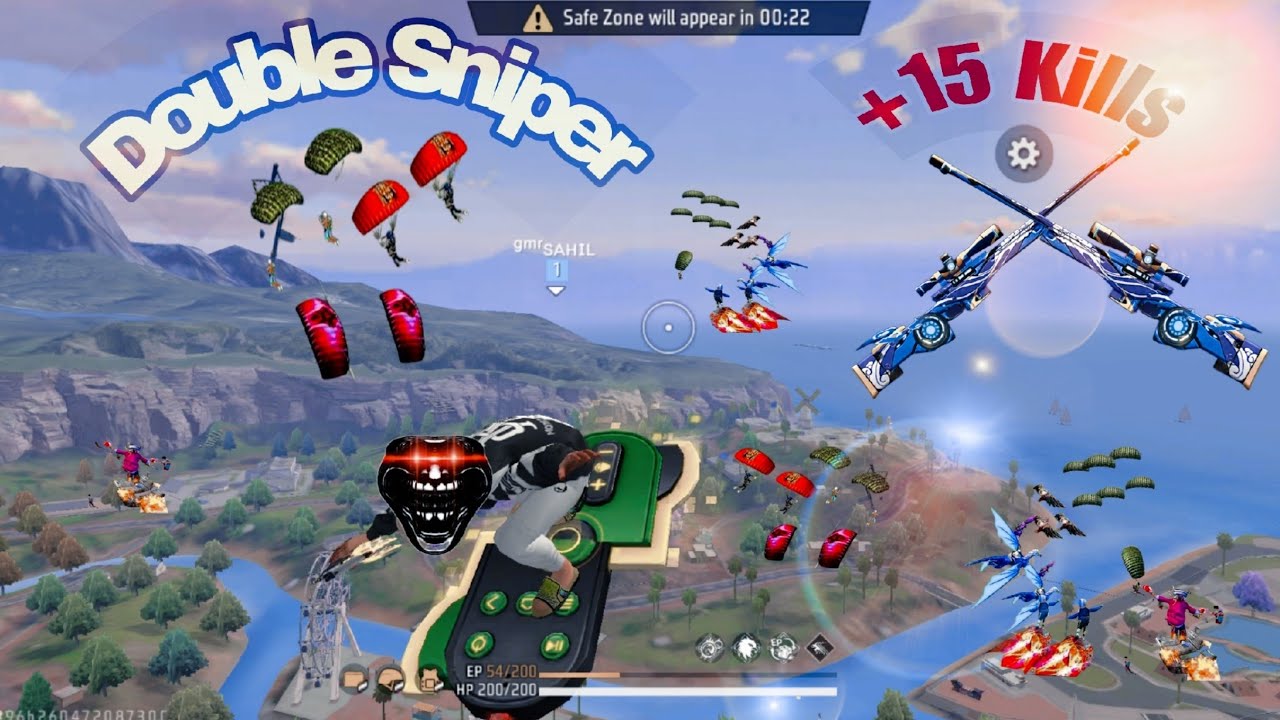 Double Sniper +15 kills Free Fire max | GamerSahil #freefire #headshot #onetap #trending #impossible