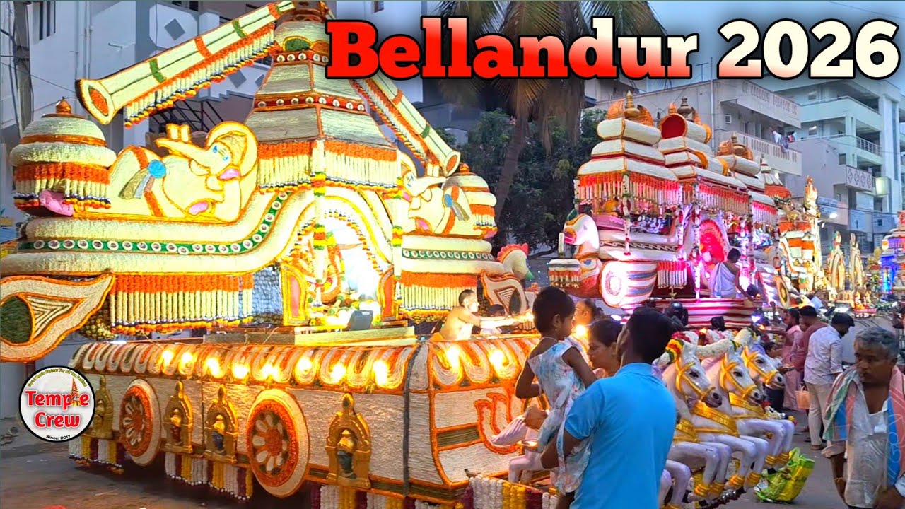 Bellandur Pallaki & Karaga Utsava 2026 | 25 Grand Pallaki's | Tamate Beats | Huge Crowd | TempleCrew